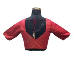Red Booknet Half Sleeve Blouse - Trendy Fashion Must-Have